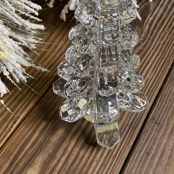 Pottery Barn Solid Thick Glass Tiered Sparkling Crystal Christmas Tree - Picture 3 of 16